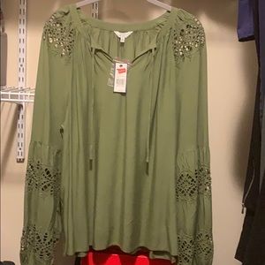 Crown & Ivy Olive Blouse